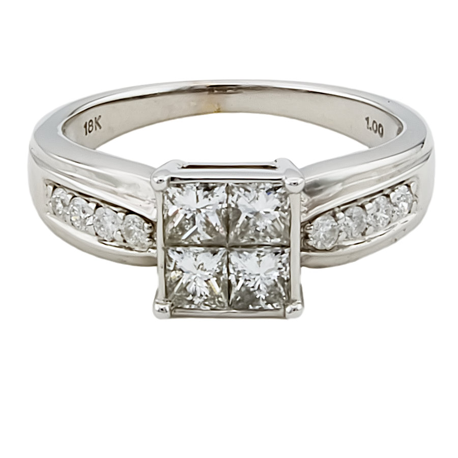 18ct white gold Diamond 1.00cts Ring size N